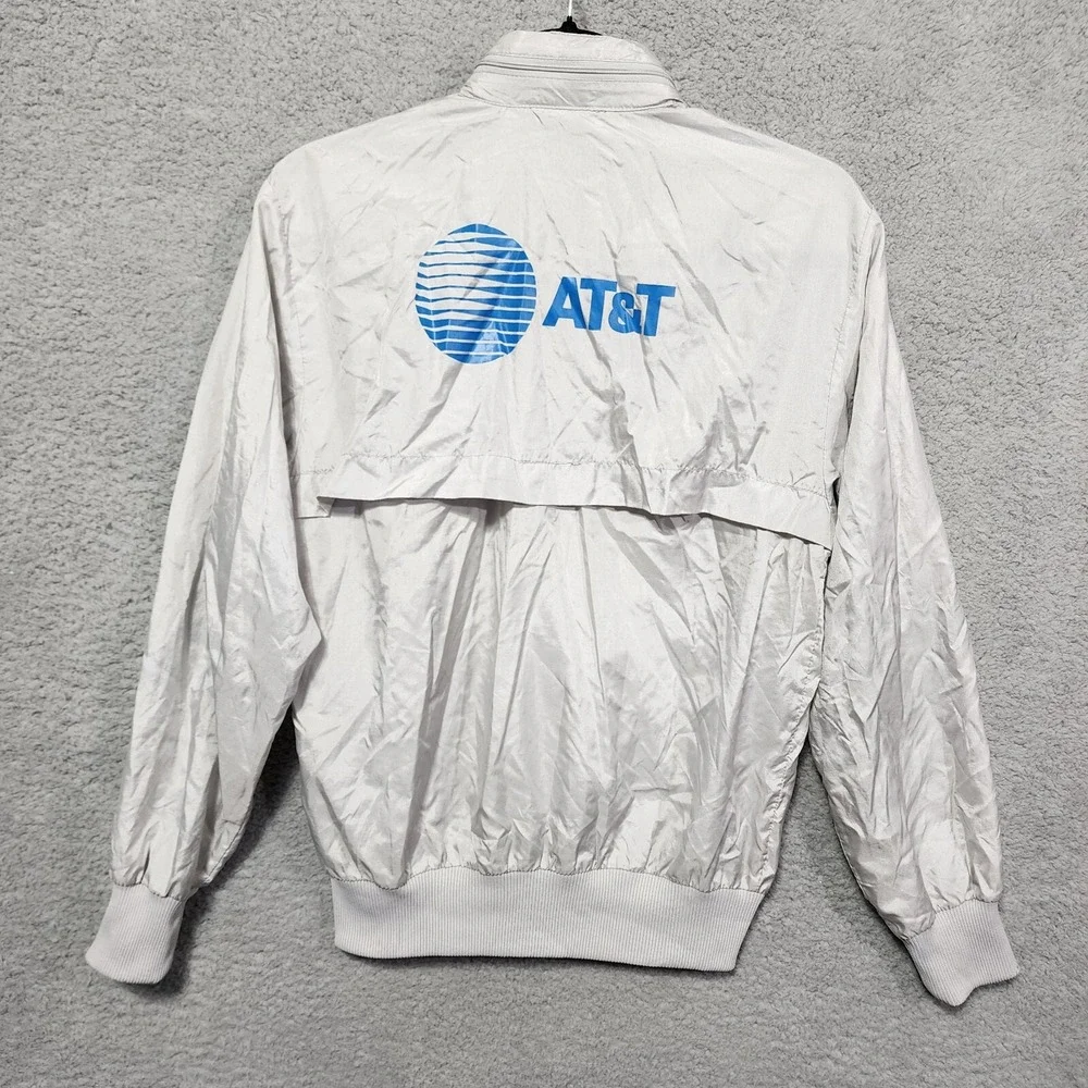 Addias AT&T Windbreaker Jacket Vintage Runners Hooded Logo Zip Lightweight Small
